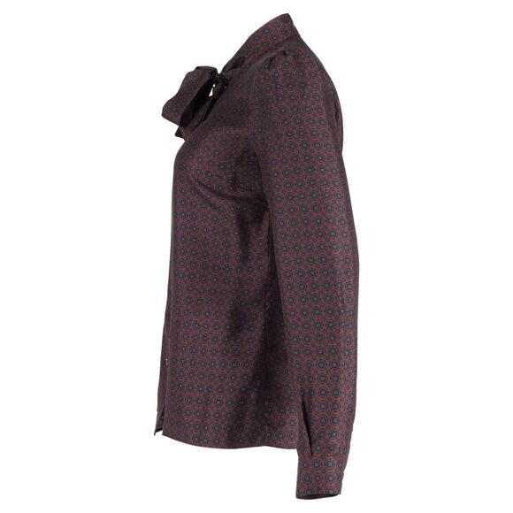 Dolce & Gabbana Printed Blouse in Burgundy Silk - Picture 2 of 3